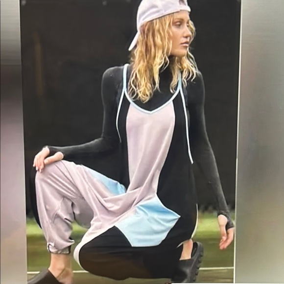 Free People Hot Shot Onesie- Rainbow Combo / Colorblock Jumpsuit - Picture 8 of 10